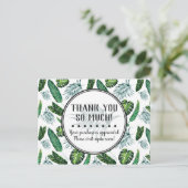 Bedankt voor Tropische olievlekken en Greenery Briefkaart (Staand voorkant)