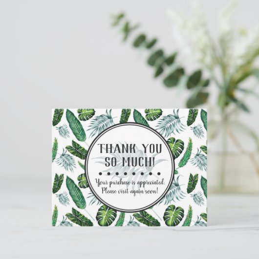 Bedankt voor Tropische olievlekken en Greenery Briefkaart (Staand voorkant)