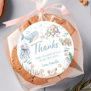 Bedankt voor Under The Sea Baby Shower Ronde Sticker