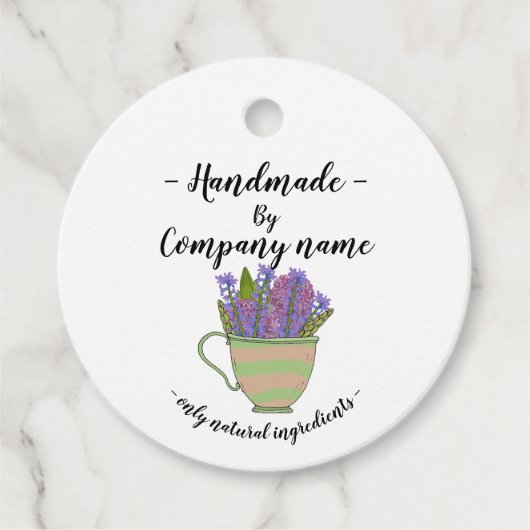 Bedankt voor uw aangepaste Floral Teacup Round Bedankjes Labels (Voorkant)