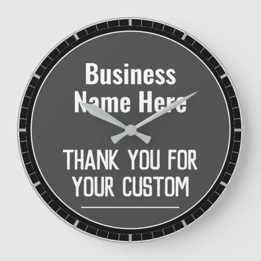 Bedankt voor uw aangepaste winkel grote klok (Voorkant)