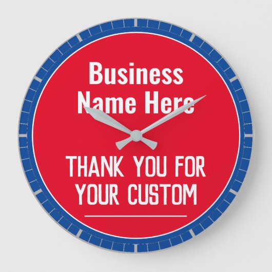 Bedankt voor uw aangepaste winkelier lokale winkel grote klok (Voorkant)