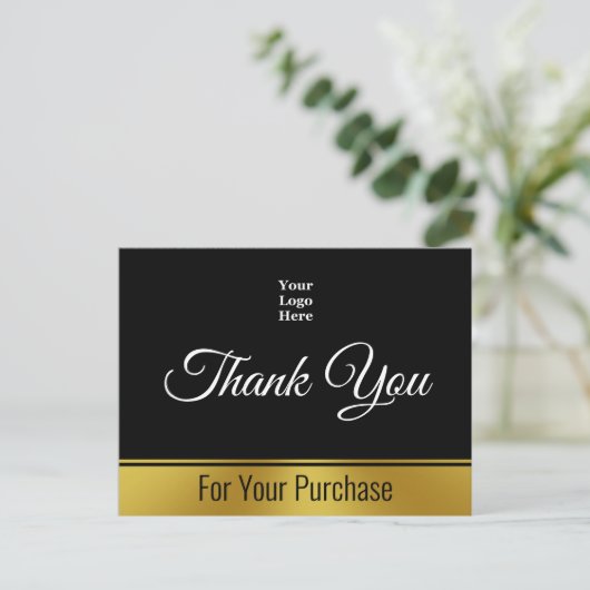 Bedankt voor uw aankoop 2-zijdige zakelijke Logo Briefkaart (Staand voorkant)