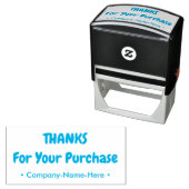 "BEDANKT voor uw aankoop" + bedrijfsnaam stempel (In situ)