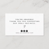 Bedankt voor uw aankoop/bestelling visitekaartje (Achterkant)