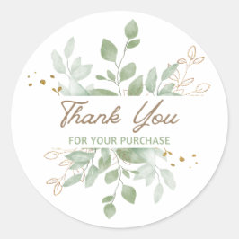 Bedankt voor uw aankoop Eucalyptus Gold Ronde Sticker