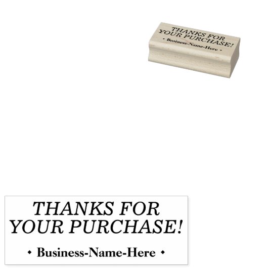 "BEDANKT VOOR UW AANKOOP!" + Gepersonaliseerde naa Rubberstempel (Gestempeld)