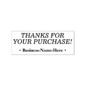 "BEDANKT VOOR UW AANKOOP!" + Gepersonaliseerde naa Rubberstempel (Afrduk)