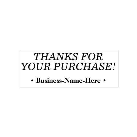 "BEDANKT VOOR UW AANKOOP!" + Gepersonaliseerde naa Rubberstempel (Afrduk)