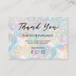 Bedankt voor uw aankoop Glitter Opal Visitekaartje