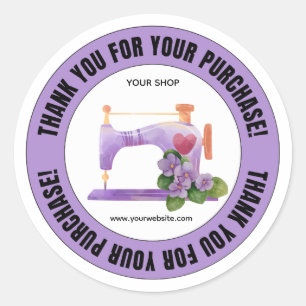 Bedankt voor uw aankoop Kleermaker Ronde Sticker