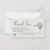 Bedankt voor uw aankoop klein Visitekaartje | Notitiekaartje (Voorkant)