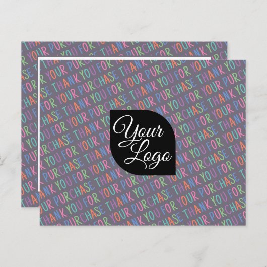 Bedankt voor uw aankoop Kleurrijke plezier Toevoeg (Voorkant / Achterkant)