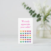 Bedankt voor uw aankoop Love Hearts briefkaart (Staand voorkant)