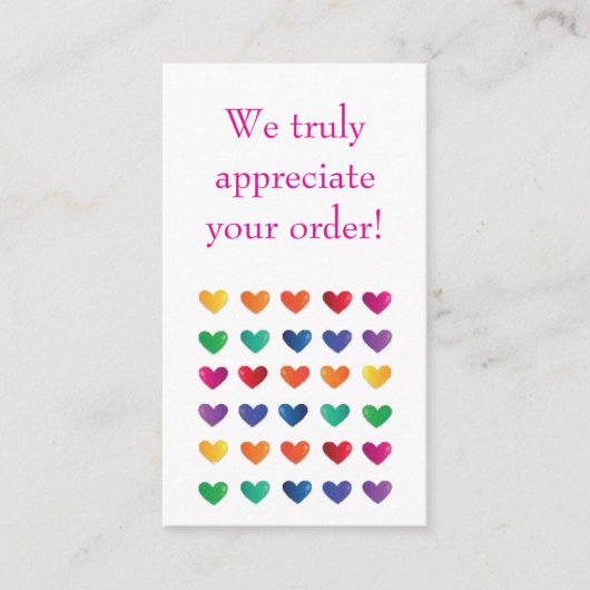 Bedankt voor uw aankoop Love Hearts briefkaart (Voorkant)
