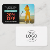 Bedankt voor uw aankoop Loyalty Korting Kaart Visitekaartje (Voorkant / Achterkant)