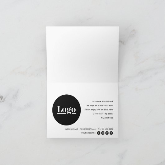 Bedankt voor uw aankoop met Logo bericht (Binnen)