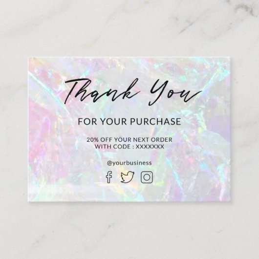 Bedankt voor uw aankoop Mineral Stone Visitekaartje (Voorkant)