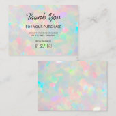 Bedankt voor uw aankoop opaal foto visitekaartje (Voorkant / Achterkant)