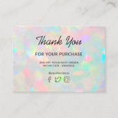 Bedankt voor uw aankoop opaal foto visitekaartje (Voorkant)