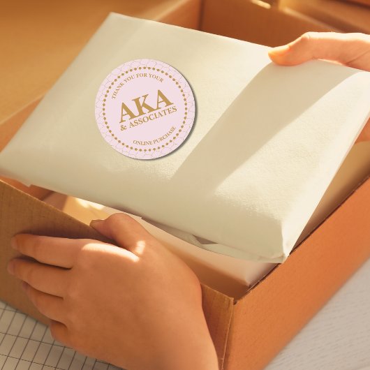 Bedankt voor uw aankoop Pink Gold Monogram Ronde Sticker