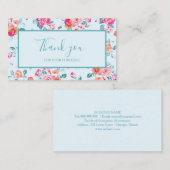 Bedankt voor uw aankoop Pink Roses Floral Visitekaartje (Voorkant / Achterkant)