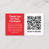 Bedankt voor uw aankoop QR Code Kaart Enclosure Visitekaartje (Voorkant)