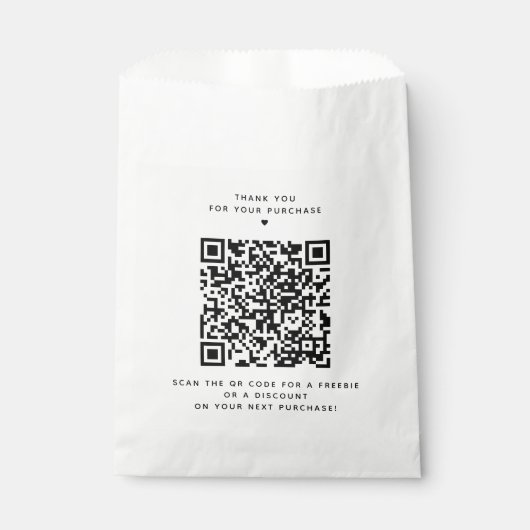 Bedankt voor uw aankoop QR Code Small Business Bedankzakje (Voorkant)