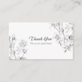 Bedankt voor uw aankoop Roos potloodtekening Visitekaartje (Voorkant)