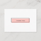 Bedankt voor uw aankoop | roze vrouwelijk informatiekaartje (Achterkant)