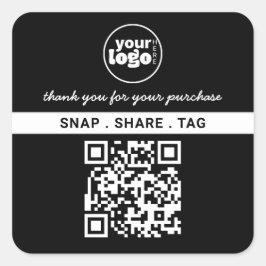 Bedankt voor uw aankoop Simple Small Business Vierkante Sticker