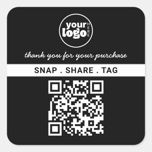 Bedankt voor uw aankoop Simple Small Business Vierkante Sticker (Voorkant)