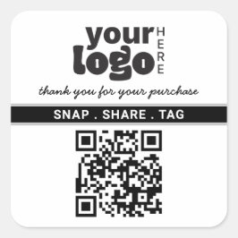 Bedankt voor uw aankoop Simple Small Business Vierkante Sticker