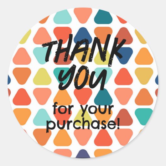 Bedankt voor uw aankoop Sticker driehoek kleur (Voorkant)