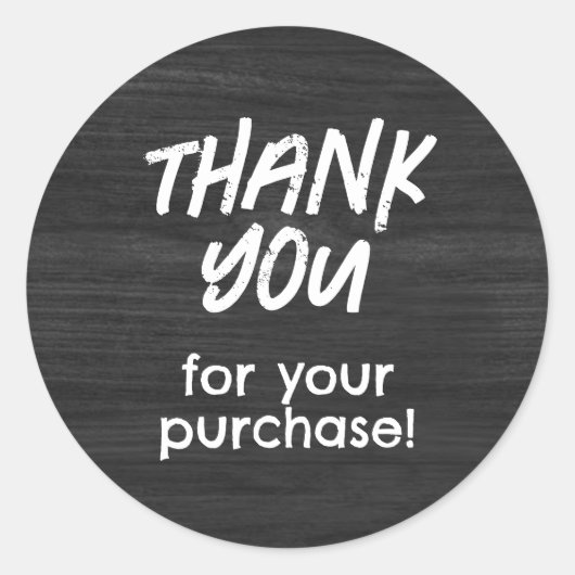 Bedankt voor uw aankoop Sticker Faux Grey Wood (Voorkant)