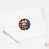 Bedankt voor uw aankoop Sticker kleur kringen (Envelop)