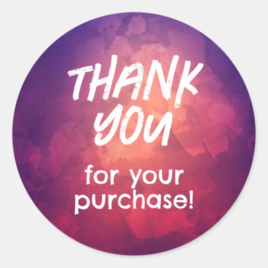 Bedankt voor uw aankoop Sticker roze Paarse (Voorkant)