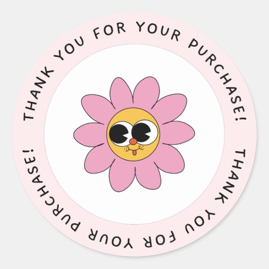 Bedankt voor uw aankoop van zakelijke benodigdhede ronde sticker (Voorkant)