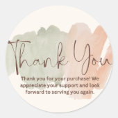Bedankt voor uw aankopen ronde sticker (Voorkant)