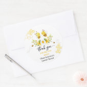 Bedankt voor uw aanwezigheid hier Bee gender revea Ronde Sticker (Envelop)