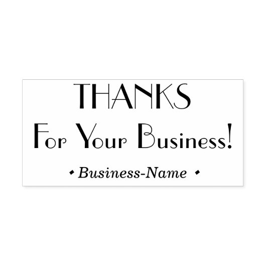 "BEDANKT voor uw bedrijf!" en aangepaste naamstemp Rubberstempel (Afrduk)