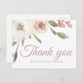 Bedankt voor uw bedrijf Floral Boutique Custom Briefkaart (Voorkant / Achterkant)