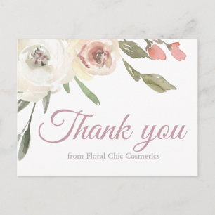 Bedankt voor uw bedrijf Floral Boutique Custom Briefkaart