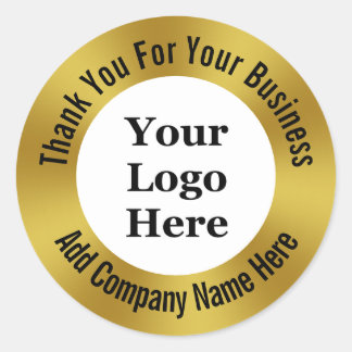 Bedankt voor uw bedrijf Gold uw Logo hier Ronde Sticker