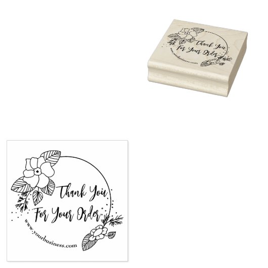 Bedankt voor uw bedrijfsbestelling rubberstempel (Gestempeld)