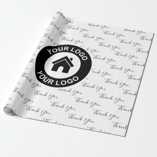 Bedankt voor uw bedrijfslogo cadeaupapier (Uitgerold)