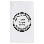 Bedankt voor uw bedrijfsnaam Black White Logo Klein Cadeauzakje (Achterkant)