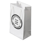 Bedankt voor uw bedrijfsnaam Black White Logo Klein Cadeauzakje (Achterkant Gekanteld)