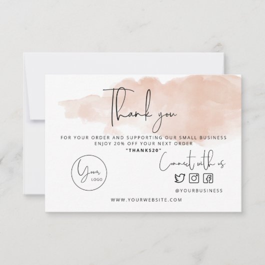 Bedankt voor uw bestelbon. Small Business Card (Voorkant)