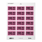 Bedankt voor uw bestelling Black Pink Small Busine Etiket (Full Sheet)